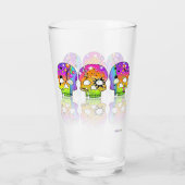 Pop Art Day of the Dead Skulls Glas (Achterkant)