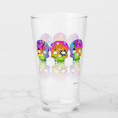 Pop Art Day of the Dead Skulls Glas (Voorkant)