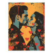 Pop Art de Amor: Beso Romántico Foto Afdruk (Voorkant)