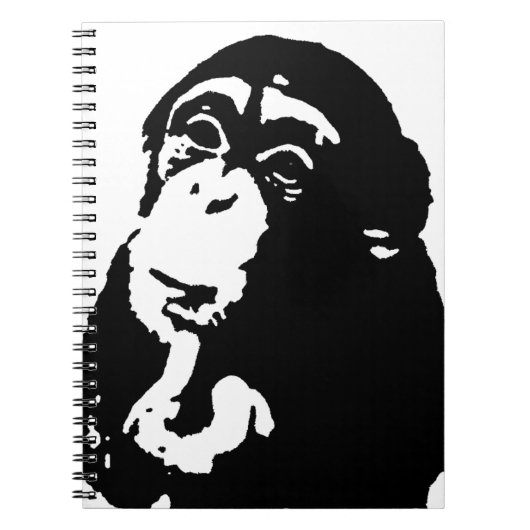 Pop Art Denkende Chimpansee Notitieboek (Voorkant)
