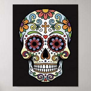 Pop Art Dia de los Muertos Suiker Schedel Strip Poster