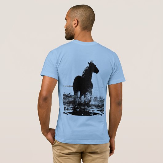 Pop Art die paardenpaard met dubbel zijdige modern T-shirt (Achterkant volledig)