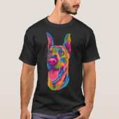 Pop Art Doberman Cute Paw Mannen Vrouwen Kind Dog  T-shirt (Voorkant)