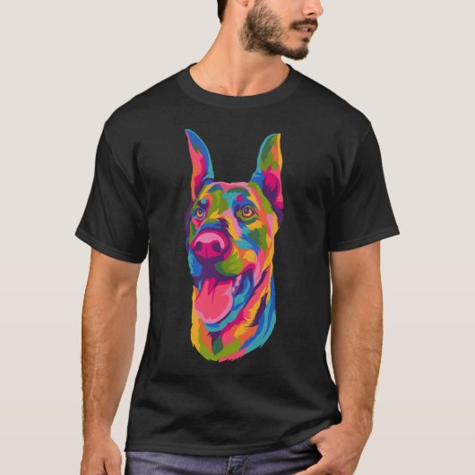 Pop Art Doberman Cute Paw Mannen Vrouwen Kind Dog  T-shirt (Voorkant)