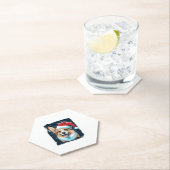 Pop Art Dog Christmas Corgi Kartonnen Onderzetters (Insitu)