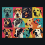 Pop Art Dog Foto - Modern Retro Color Block Poster<br><div class="desc">"Pop Art Dog Photo - Modern Retro Color Block Poster" Verhoog uw ruimte met ons "Pop Art Dog Photo" poster, een gedurfd en levendig stuk dat moderne trends naadloos combineert met een vleugje retro charme. Dit poster heeft een stijlvol kleurenblokontwerp dat uw liefde voor honden op een unieke manier benadrukt....</div>