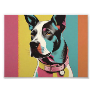 Pop Art Dog Foto - Modern Retro Color Block Poster