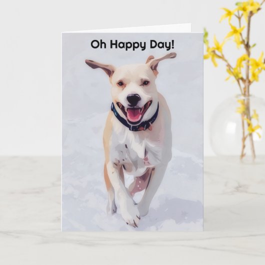 Pop Art Dog Happy Hondenliefhebber Verjaardag Kaar Kaart (Gele Bloem)