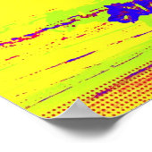 Pop Art Dog over poster van strand (Hoek)