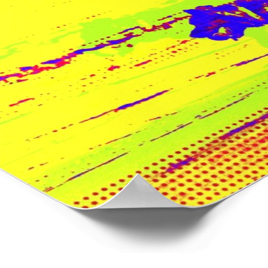 Pop Art Dog over poster van strand (Hoek)