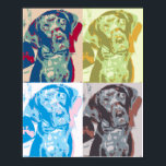 Pop Art Dog Poster<br><div class="desc">Een poster van mijn hond Ruger in pop-stijl.</div>