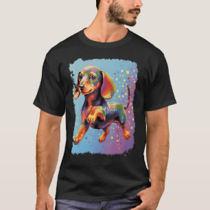 Pop Art Dog Schattige Teckel T-shirt