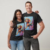 Pop Art Dog Schattige Teckel T-shirt (Unisex)