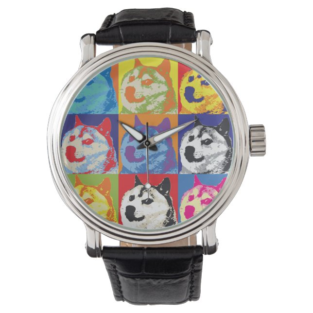 Pop Art Dogehoek Horloge (Voorkant)