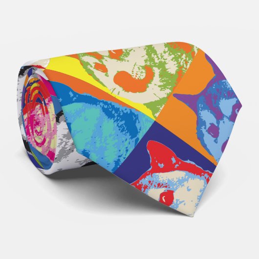 Pop Art Dogehoek Stropdas (Opgerold)