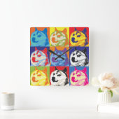 Pop Art Dogehoek Vierkante Klok (Huis)