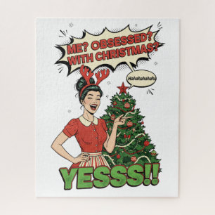 Pop Art "Dolk op Kerstmis" Grappig Kerstfeest Legpuzzel