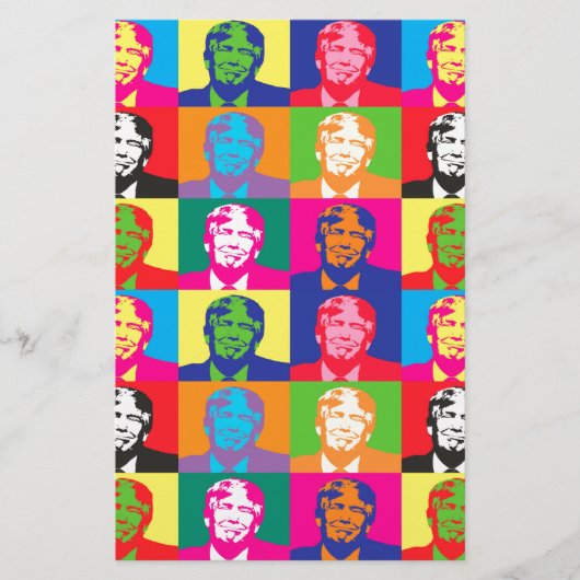 pop art donald trump briefpapier (Voorkant)