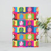 pop art donald trump briefpapier (Staand voorkant)