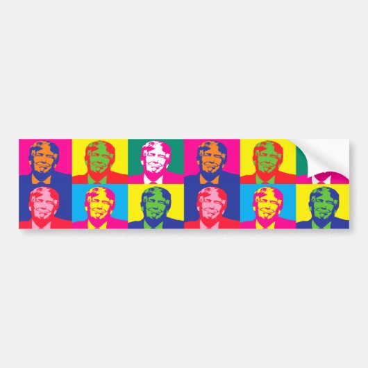 pop art donald trump bumpersticker (Voorkant)