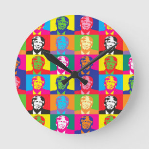 pop art donald trump ronde klok