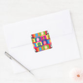 pop art donald trump vierkante sticker (Envelop)