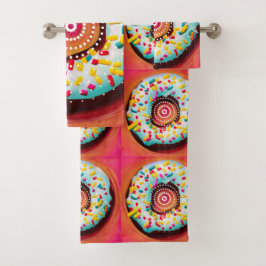 Pop Art Donut Bad Handdoek