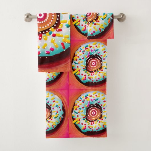 Pop Art Donut Bad Handdoek (Insitu)