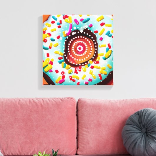 Pop Art Donut Canvas Afdruk (Insitu (Woonkamer))