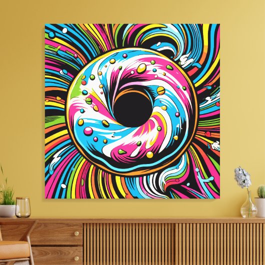 Pop Art Donut Canvas Afdruk (Insitu (Woonkamer))