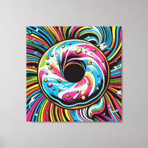 Pop Art Donut Canvas Afdruk