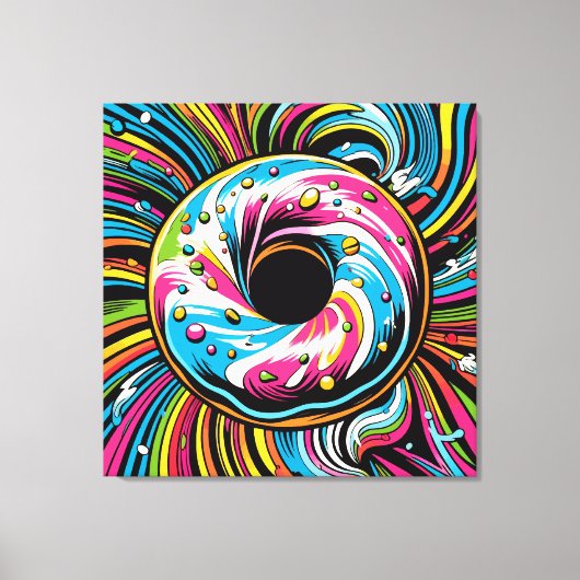 Pop Art Donut Canvas Afdruk (Voorkant)