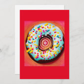 Pop Art Donut Feestdagenkaart (Voorkant / Achterkant)