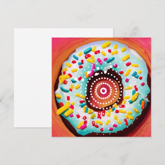 Pop Art Donut Feestdagenkaart (Voorkant / Achterkant)