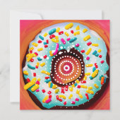 Pop Art Donut Feestdagenkaart (Voorkant)