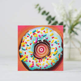 Pop Art Donut Feestdagenkaart