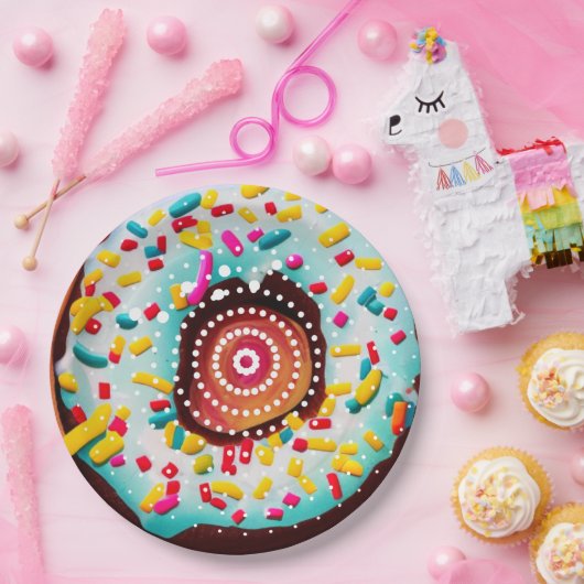 Pop Art Donut Papieren Bordje (Feest)