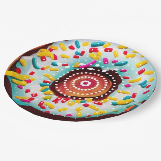 Pop Art Donut Papieren Bordje (Gekanteld)