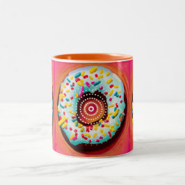 Pop Art Donut Tweekleurige Koffiemok