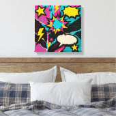 Pop Art Dopamine Collage in Neon Halftone Burst Canvas Afdruk (Insitu (Slaapkamer))