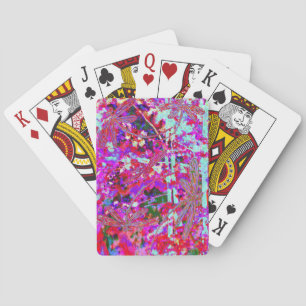 Pop Art Dragonflies op Roze Latte Mok Pokerkaarten