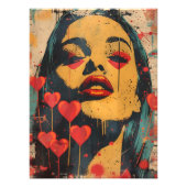 Pop Art Dramático: Mirada Enigmática Foto Afdruk (Voorkant)
