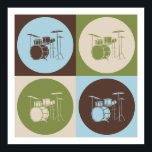 Pop Art Drums Poster<br><div class="desc">Pop Art Drums. Geniet van dit leuke ontwerp met je hobby,  beroep of obsessie voor geweldige t-shirts,  stickers en nog veel meer. Ze maken ook geweldige cadeautjes!</div>