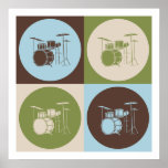 Pop Art Drums Poster<br><div class="desc">Pop Art Drums. Geniet van dit leuke ontwerp met je hobby,  beroep of obsessie voor geweldige t-shirts,  stickers en nog veel meer. Ze maken ook geweldige cadeautjes!</div>