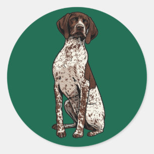 Pop Art Duitse Staande Hond Honden Grafiek Ronde Sticker