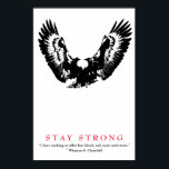 Pop Art Eagle WWII Quote door Churchill Motivatie Poster<br><div class="desc">Vrijheid en moed Motivatie Eagles Afbeeldingen - Fearless American Bald Eagle - Onze grootste glorie is niet dat we nooit vallen,  maar dat we elke keer dat we herfsten stijgen.</div>