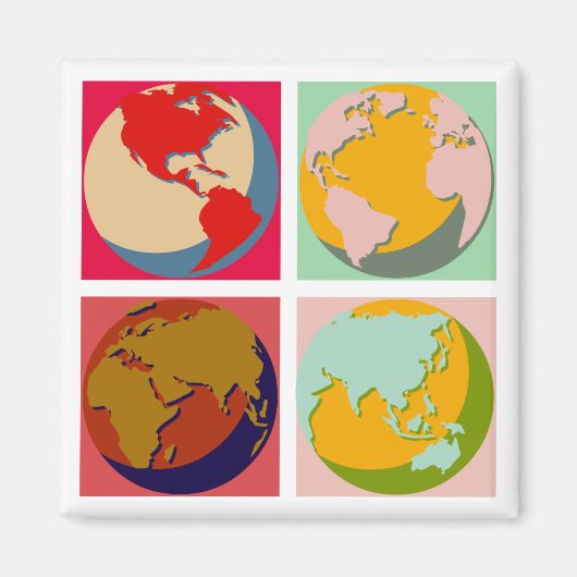 Pop Art Earth Magneet (Voorkant)