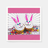 Pop Art Easter Bunny Cupcakes Servet (Voorkant)