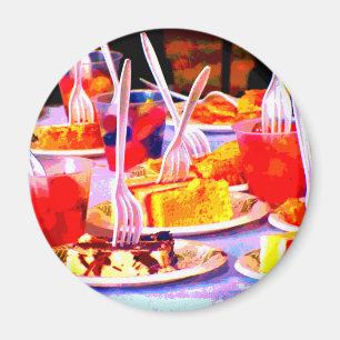 Pop Art Eetbare Cake Snacks Vorken Kleurrijk Magneet