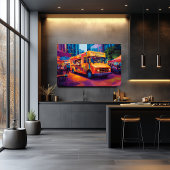 Pop Art Eetwagen Straattafereel Muurkunst Poster